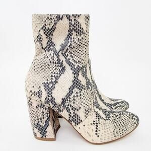 Steve Madden Chunky Block Heel Reggie Chelsea Snake Skin Boots / Booties